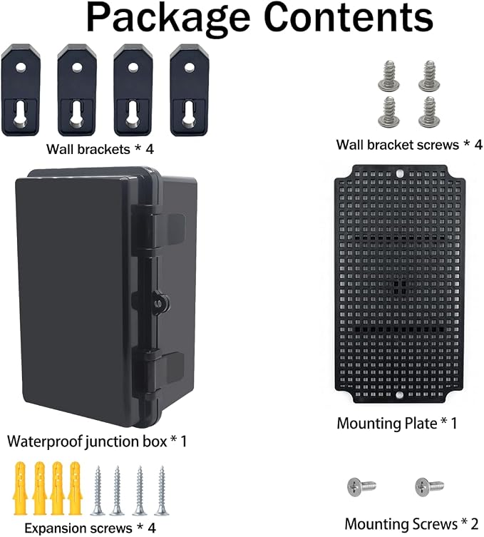 Junction Box, Hinged Black Cover IP67 Waterproof ABS Project Box - Image 6