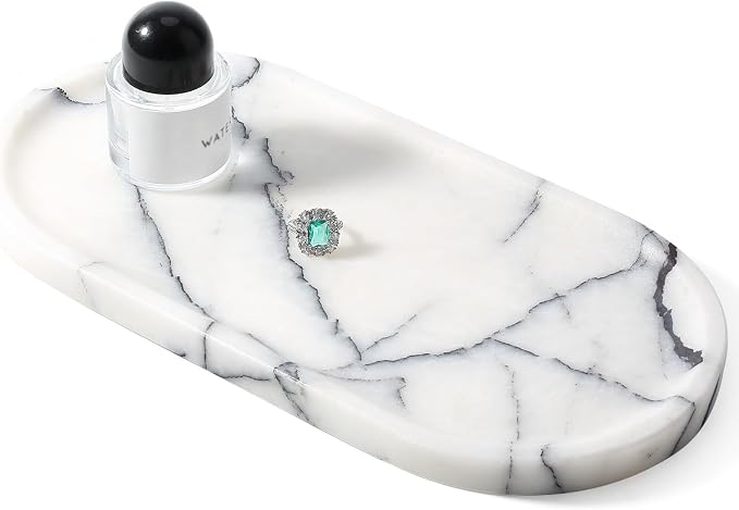 Natural Marble Tray, Catchall for Perfume, Jewelry Dish Milas Lilac by Koville