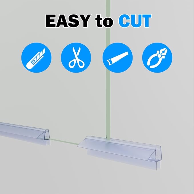 36" Shower Door Bottom Seal for 3/8" Frameless Glass Pivot Door | Easy to Cut - Image 5