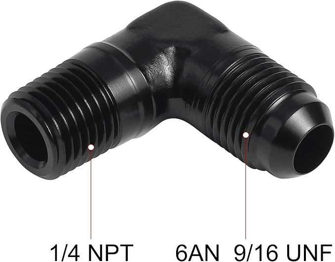 EVIL ENERGY 6AN to 1/4" NPT Male 90 Degree Fitting Adapter Aluminum 2PCS - Image 2
