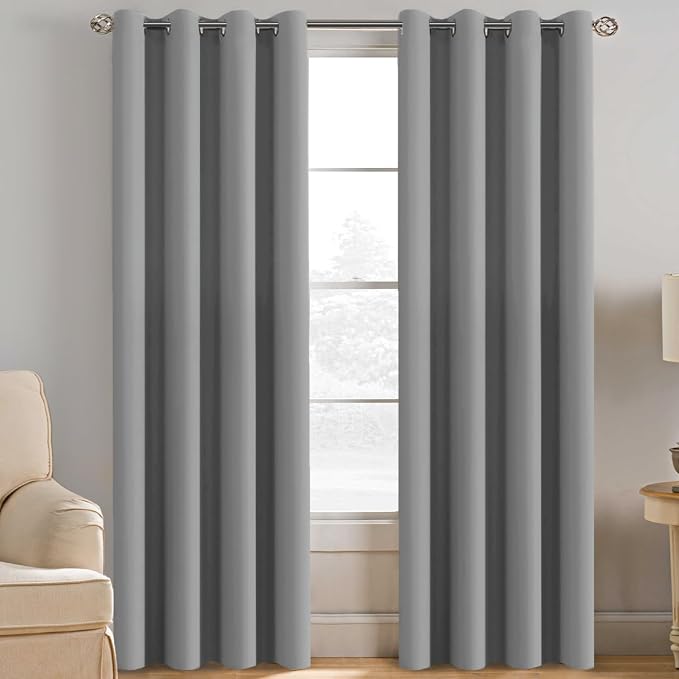 H.VERSAILTEX Grey Blackout Curtains by HVERSAILTEX
