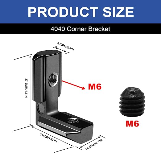 24pcs 4040 Extrusion Connector Corner Bracket Joint Black | 4040 Extruded - Image 4