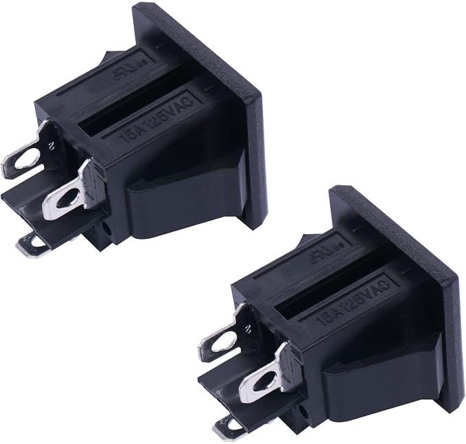 weideer 3Pcs 3 Pins US Power Socket Plug Panel AC 15A 125V Panel Mount Outlet - Image 2