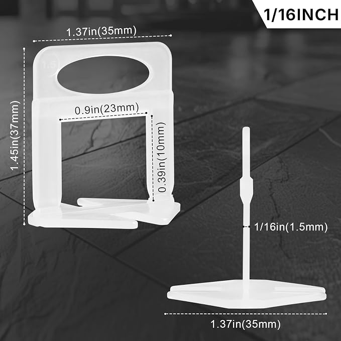 1000 Tile Spacers 1/16 Inch Tile Leveling Clips - Image 2
