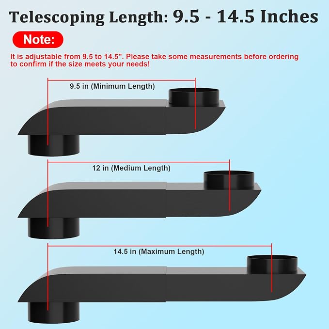 4 Inch Dryer Vent Kit with 9.5-14.5" Adjustable Periscope Dryer Vent & Outdoor - Image 6