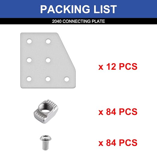 12pcs 2040 Joint Plate Connector Corner L Bracket 7-Hole Silver | 2040 V Slot - Image 3