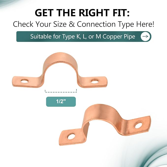 300 Pack Niikappu Copper Pipe Strap Clamp Hanger - Image 2