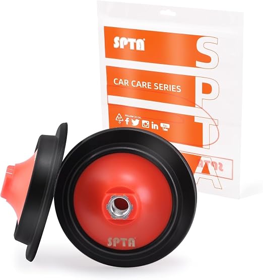 SPTA 2Pcs RO Rotary Flexible Backing Plate, Hoop-and-Loop Face PU Soft Backing by SPTA