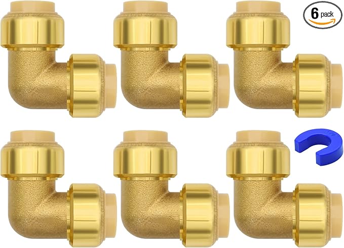 6 Pack 1/2" Pushfit Elbow Fittings by RUBY.Q