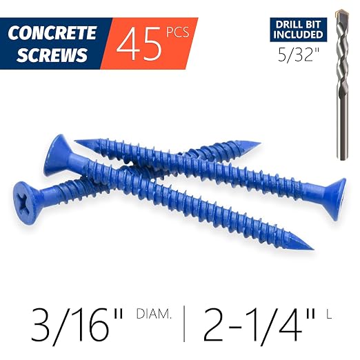 3/16" x 2-1/4" Concrete Screw Anchor, Cement or Stucco - Image 2