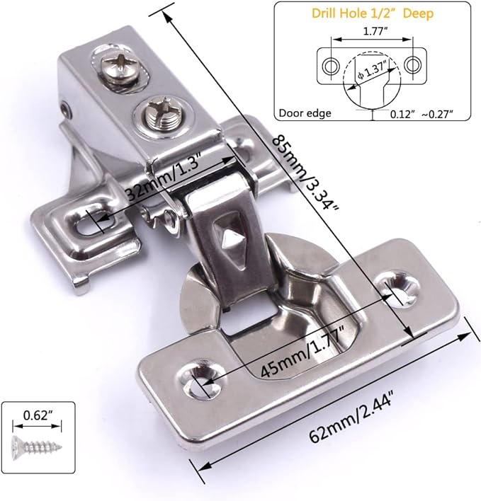 50 Pack Soft Close Cabinet Door Hinges - Image 4