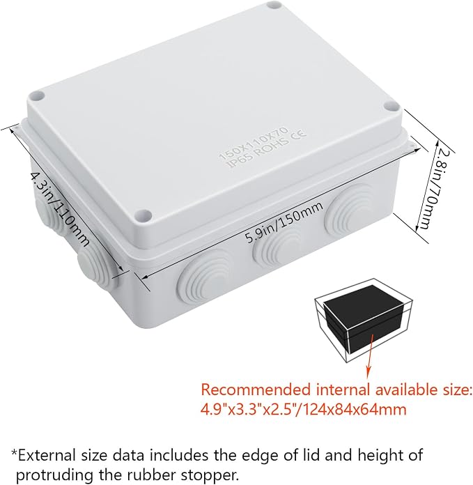 ABS Plastic Dustproof Waterproof IP65 Junction Box Universal Electrical Project - Image 2