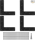 4Pcs 11.8"x3" L Shape Flat Brackets|Thickness 0.12" Mending Plates| | 90 ° by Unknown