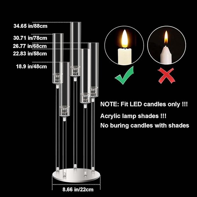 35inch 10pcs Acrylic Candelabra Centerpieces - Image 2