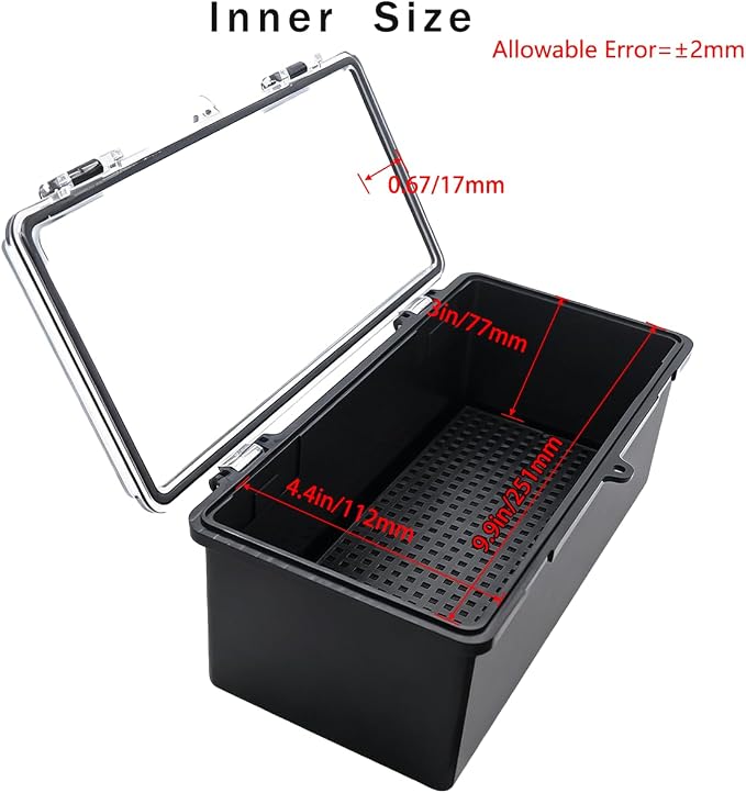 Junction Box, Hinged Black Clear Cover IP67 Waterproof ABS Project Box - Image 3