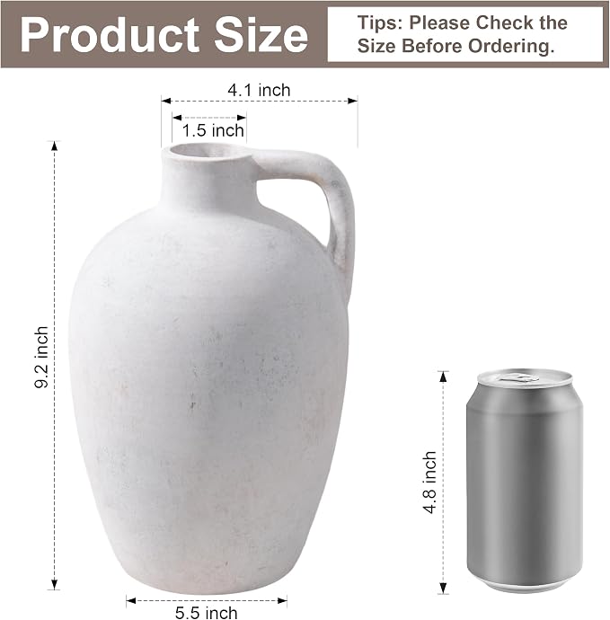 Ceramic Flower Vase with Handles - Image 2