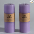 MOZEAL 3" x 8" Hand-Poured Unscented Large Candle, Smokeless Rustic Pillar by MOZEAL