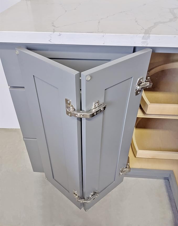 Lazy Susan Cabinet Hinges 2 Pack, 135° Corner Cabinet Door Hinges - Image 4