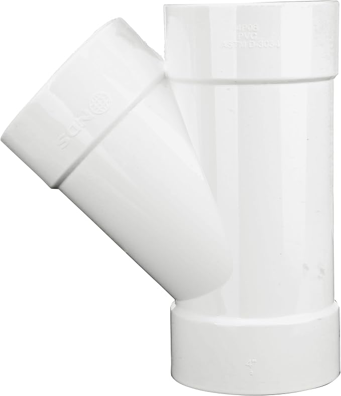 NDS 4P08 PVC S&D 45° Wye, for Hub X Hub X Hub Solvent-Weld Connections - Image 5