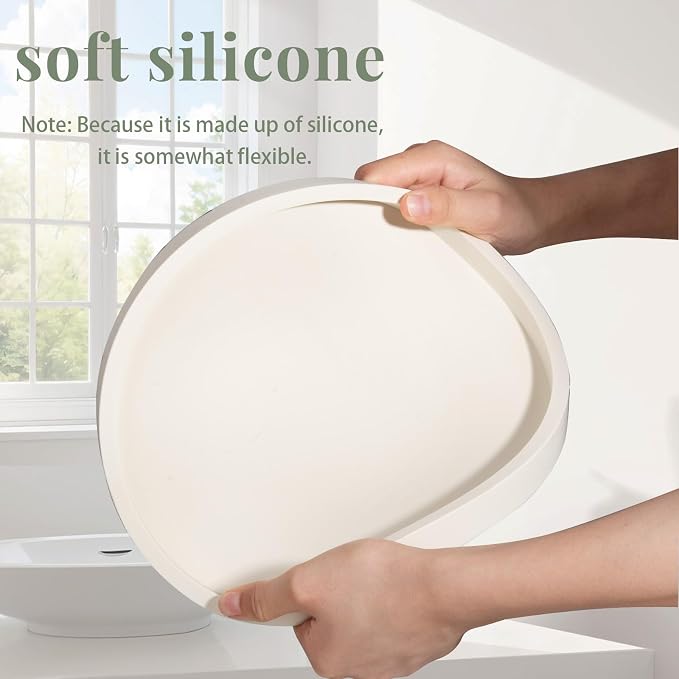 Silicone Bathroom Tray Coffee Table Decor Perfume Organizer, Waterproof - Image 3