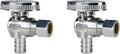 2-Pack Angle Stop Valve, 1/2" PEX x 3/8" OD Compression, 1/4 Turn | Brass by SUNGATOR