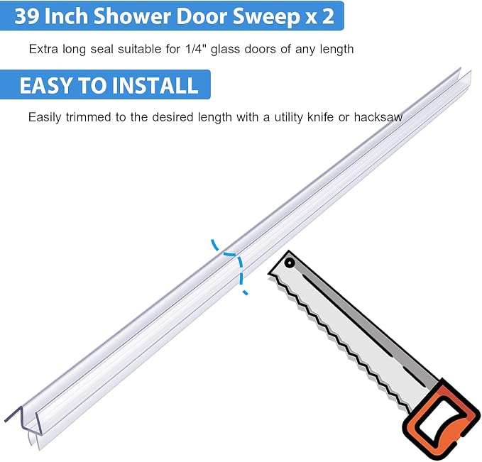 2-Pack Butecare Frameless Shower Door Bottom Seal - Image 4