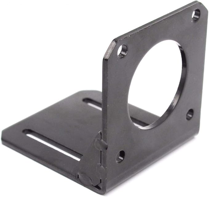 Black 57mm NEMA23 Stepper Motor Mounting Bracket, Alloy Steel L-Shape Fixed Seat - Image 2