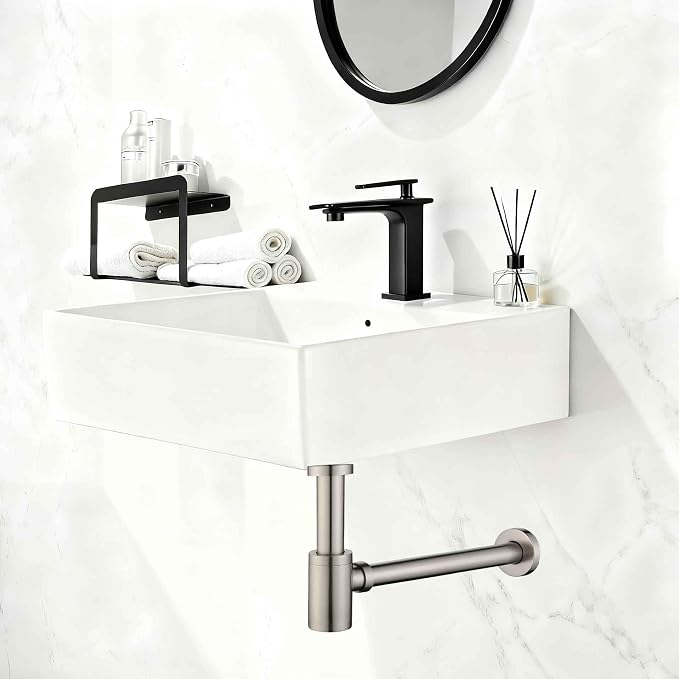 Brushed Nickel Round Bottle P-Trap 1 1/4 Adjustable, Bathroom Sink Waste Drain - Image 7