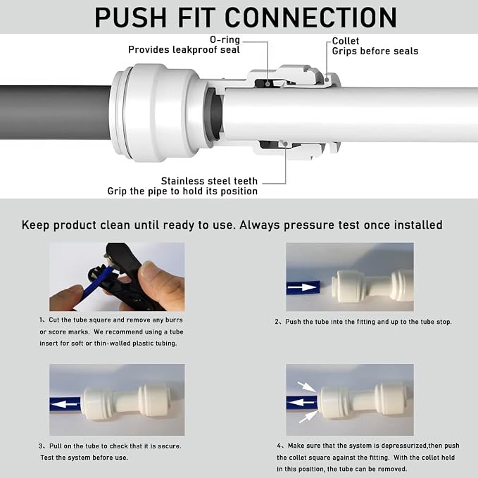 Malida Push to Connect 1/4 Male Connector 3/8 Ro Tube Fitting, 10 Pack | Food - Image 7