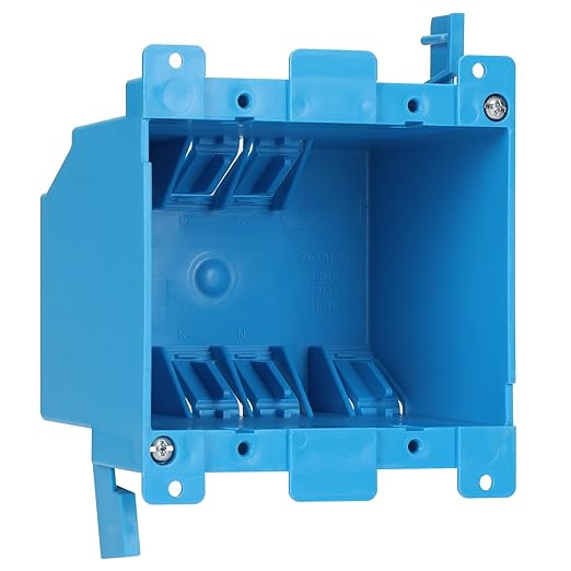 2-Gang PVC Old Work Retrofit Wall Electrical Box, by Unknown