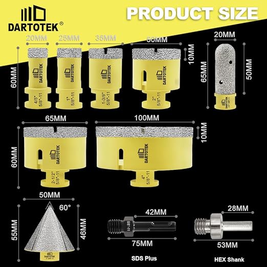 Diamond Core Drill Bits Set 9PCS - Image 4