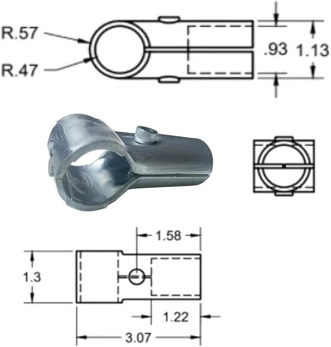 6 PCS End Rail Clamps Pipe T Clamp Fit - Image 3