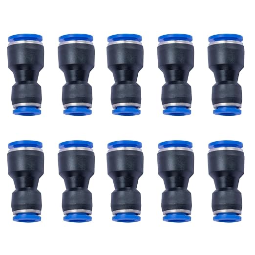 1/2" OD x 3/8" OD Pneumatic quick Connector Push to Connect fittings Straight by ROZESAZZ