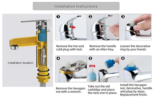 SEDAL Diameter 35mm Ceramic Faucet Cartridge Replacement | Fits Single Handle - Image 5