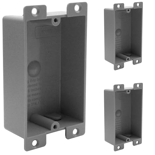 HXH Old Work Box 1-Gang Shallow PVC Mounting Tabs, 8 cu. Inches Electrical by HUIXHAO