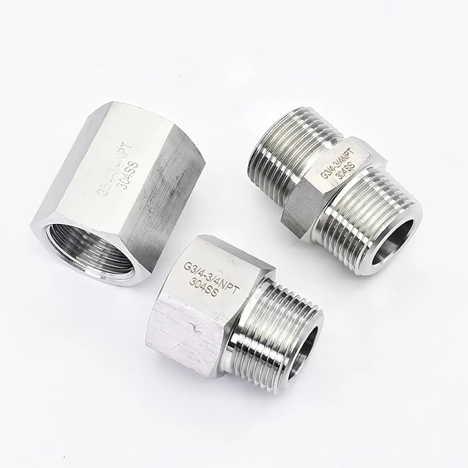304 Stainless Steel Hex Adapter, G to Metric M Thread Reducer, 1/2-3/4 3/8-1/2 - Image 5