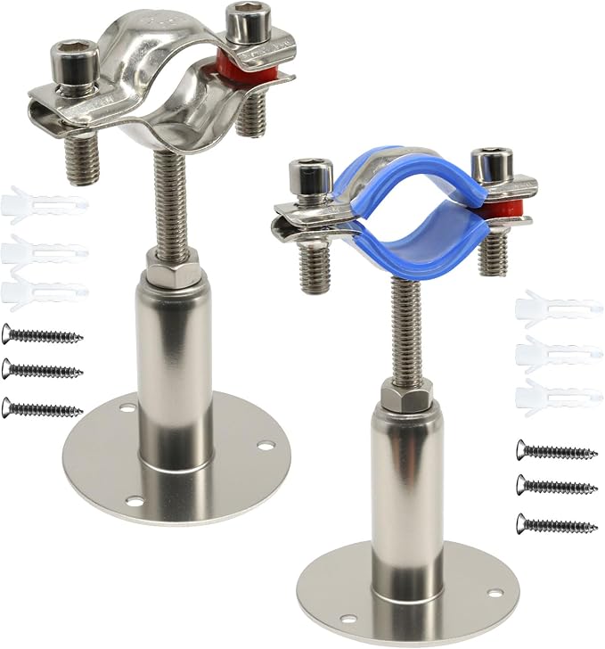 304 Stainless Steel Ceiling Mount Pipe Support Bracket, - Image 5