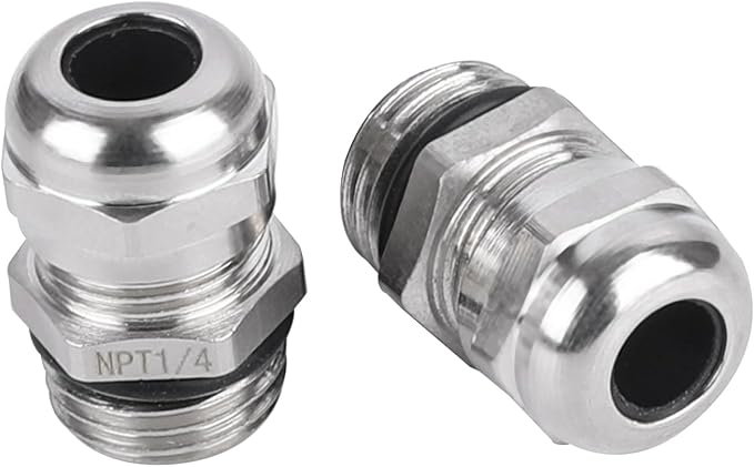 NPT 1/4" Nickel-Plated Copper Waterproof Cable Glands - Image 2