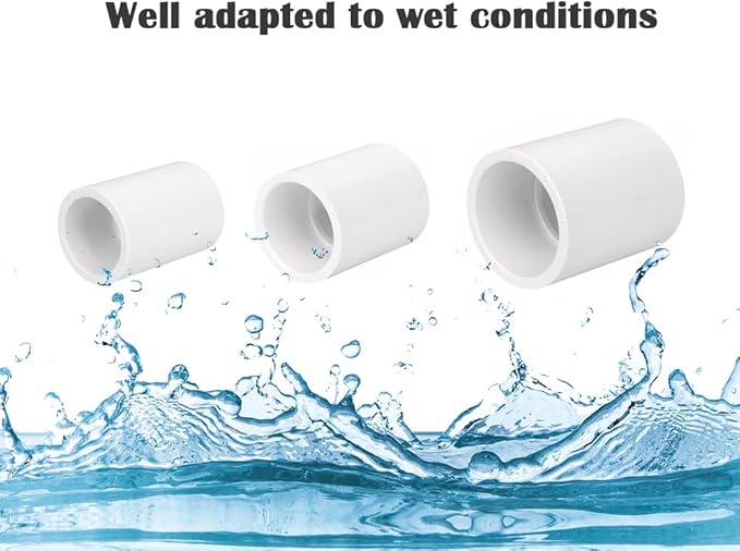 12PCS 1/2 Inch White PVC Pipe Coupling Adapter Pipe Fittings Slip Socket - Image 4