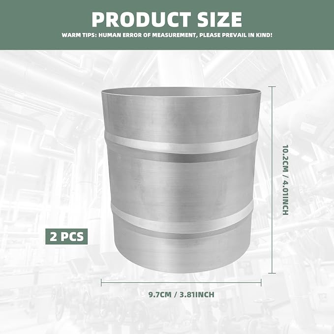 4 Inch Metal Duct Connector, Round Dryer Vent Coupler, 16FT Aluminum Foil Tape - Image 2