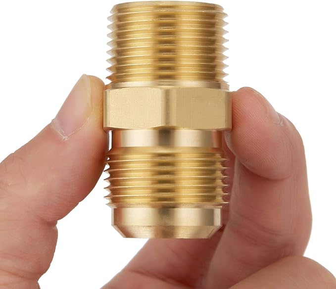 2 PCS Brass Gas Adapter 3/4" Flare x 3/4 Inch NPT Male Pipe Connector | Couples by LitOrange