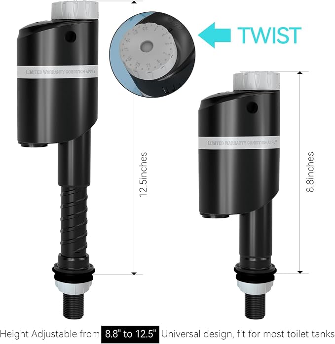 R&T A1350 Quiet Toilet Fill Valve Toilet Universal Tank Parts Replacement - Image 5