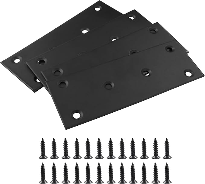 Bonsicoky 4 Pcs Flat Straight Brace Brackets, Shelf Support Repair Plate - Image 5