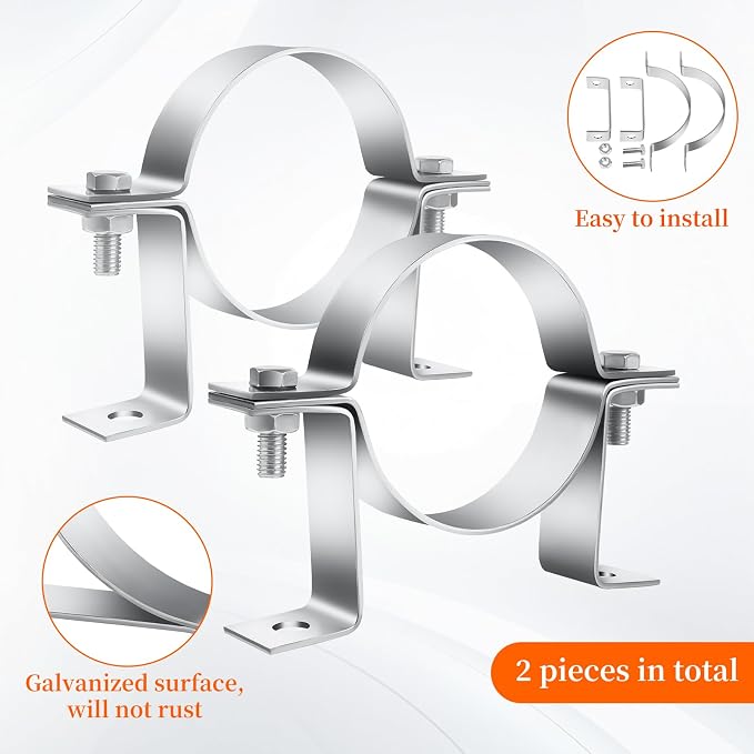 2 Pcs 4 Inch B Vent Wall Strap, Round Gas Vent Pipe Strap, B Vent Wall Bracket - Image 3