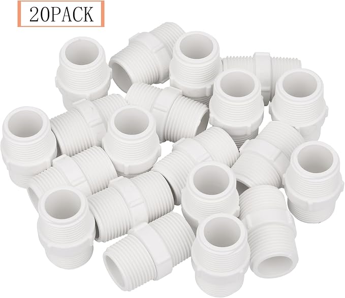 20Pack 1 Inch PVC Nipple Male Thread Coupling Adapter Connector - Image 2