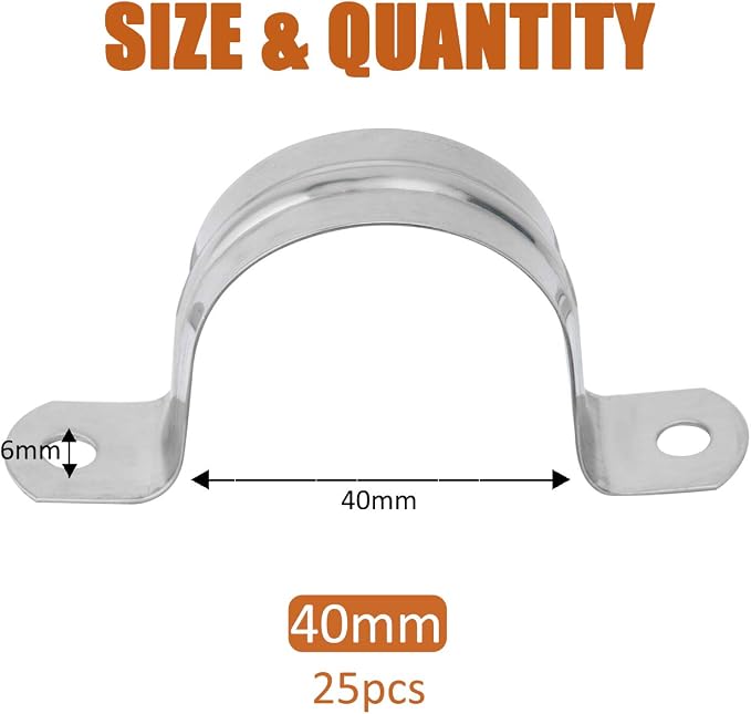 ISPINNER 25pcs M40 Stainless Steel Rigid Pipe Strap - Image 2