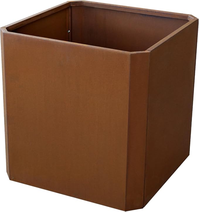 Corten Steel Planter Box 26”L x 26"W x 26"H Large Square Steel Planter Box | by GJWCVLOUTDOORLIFESELLER