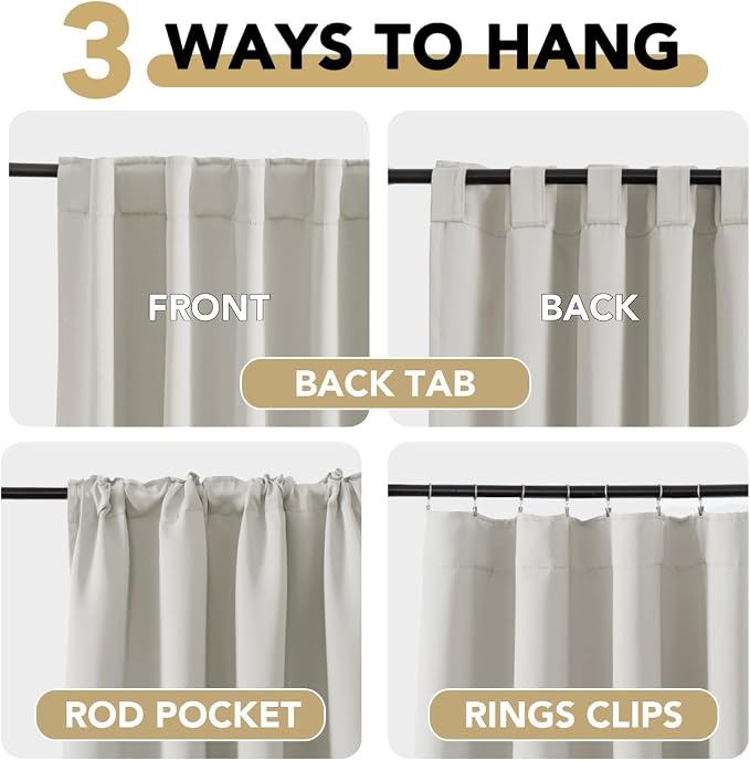 H.VERSAILTEX Back Tab Curtains 102 Inch Long - Image 4
