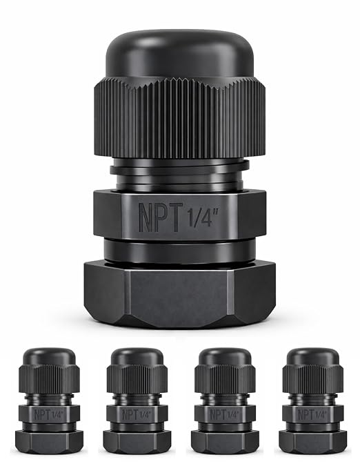 1/4" NPT Strain Relief Nylon Cord Grip Cable Glands by MGISpeedWare