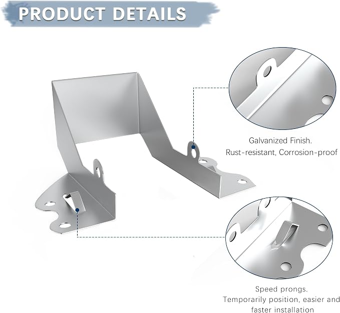 25 pcs 2x4 Joist Hangers with Screws, Galvanized Face Mount Hurricane Tie | - Image 2